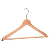 100 Natural Wood Hangers with Chrome Hook